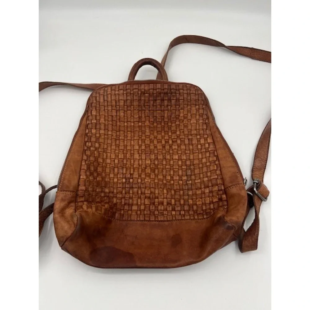 Valenca Holland Backpack Women Medium Brown Woven Leather Boho Artisan Bag